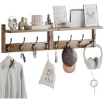 Porte manteau mural, �tag�re d'entr�e en bambou 40 cm, lot de 2, crochet mural pour la d�coration de ...