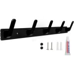 Porte manteau mural patre murale avec 5 crochets pour entre salle de bain cuisine deux mthodes d'installati ...