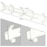 Porte - manteau mural, pat�re de salle de bain avec 5 crochets pour suspendre sacs � dos, vestes, chapeaux, ...