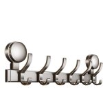 Porte - manteau mural � ventouse avec 6 crochets, robuste et multifonction, 42x11, 4x4, 9 cm