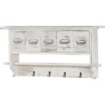 Décoshop26 - porte - manteau mural vintage 5 tiroirs avec 4 crochets 32x65x13 cm aspect vieilli blanc ... Décoshop26 - porte - manteau mural vintage 5 tiroirs avec 4 crochets 32x65x13 cm aspect vieilli blanc ...