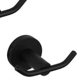Porte - manteau noir mat pour salle de bain sus 304 en acier inoxydable double couche porte - serviettes ...