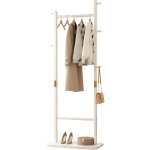 Sinbinta - porte manteau sur pieds bois massif, portant  vtements polyvalent avec 5 patres et tringles ...