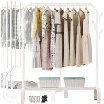 Porte - manteau sur pied pour manteaux dans le couloir, en m�tal, blanc, � poser au sol