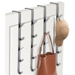 Porte - manteau � suspendre � la porte, 4 pi�ces x 5 crochets, barre de suspension en acier inoxydable, ...