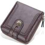 Porte - monnaie court pour homme, style r�tro, multi - compartiments, fermeture �clair, format horizontal, ...