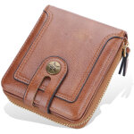 Porte - monnaie court pour homme, style r�tro, multi - compartiments, fermeture �clair, format horizontal, ...