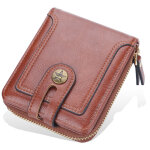 Porte - monnaie court pour homme, style r�tro, multi - compartiments, fermeture �clair, format horizontal, ...