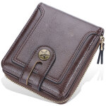 Porte - monnaie court pour homme, style r�tro, multi - compartiments, fermeture �clair, format horizontal, ...