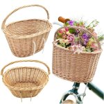 Porte - panier en osier, panier de vélo pour guidon, spacieux et solide Porte - panier en osier, panier de vélo pour guidon, spacieux et solide