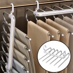 Porte - pantalons pliable, cintre � pince pour pantalon domestique, cintre sp�cial multicouche, rangement ...