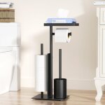 Jamais utilis]porte - papier toilette en acier inoxydable debout avec brosse wc - porte - papier toilette ...