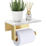 Porte - papier toilette en acier inoxydable avec plateau en marbre pour cuisine et salle de bain - couleur ...