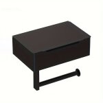 [jamais utilis�] porte - papier toilette avec bo�te � lingettes humides, sans per�age, en acier inoxydable, ...