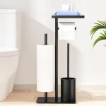 Porte papier toilette avec brosse wc, porte rouleau papier toilette debout en acier inoxydable, brosse ...