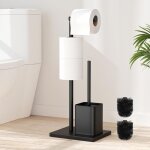Porte - papier toilette avec brosse wc - porte - serviettes en papier en acier inoxydable vertical avec ...