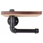 Porte - papier toilette �tag�re murale d�corative - style industriel - tuyau en acier - avec �tag�re ...