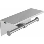 Porte papier toilette avec tagre nickel bross porte rouleau papier toilette double tte inox adhsif ...
