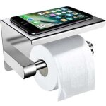 Porte - papier toilette mural avec etag�re, d�rouleur papier toilette mural support papier wc en acier ...