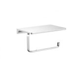 Porte papier toilettes mural avec �tag�re nil en laiton chrom� 15, 8 cm