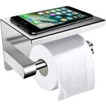 Porte - papier toilette mural avec �tag�re - support wc en acier inoxydable 304 - distributeur pour salle ...