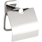 Porte papier toilette mural mezzano, d�rouleur papier toilette mural avec couvercle, acier inox, 15x13x7 ...