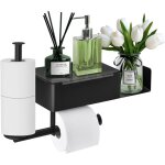 Porte - papier toilette, porte - papier toilette mural sans per�age avec �tag�re et bac � lingettes, ...