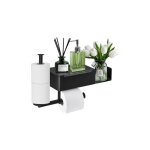 Porte papier toilette, porte papier toilette mural sans perçage avec Étagères et boîte à lingettes humides, ... Porte papier toilette, porte papier toilette mural sans perçage avec Étagères et boîte à lingettes humides, ...