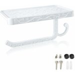 Porte - papier toilette mural, support papier toilette avec plateforme de rangement pour salle de bain ...