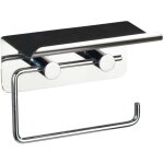 Porte papier toilette mural avec support smartphone, support papier toilette fixation sans per�age, acier ...