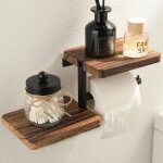 Porte papier toilette mural avec tablette, support papier toilette mural avec �tag�res porte mouchoirs ...