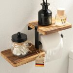 Porte papier toilette mural avec tablette, support papier toilette mural avec tagres spacieuses porte ...