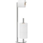 Porte - papier toilette en nickel bross�, porte - papier toilette sur pied pour ranger le papier, distributeur ...