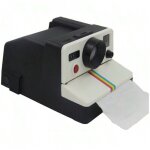 Porte - papier toilette r�tro en forme d'appareil photo noir et blanc, id�al pour la d�coration de la ...