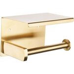 Porte - papier toilette porte rouleau papier toilette laiton bross� auto - adh�sif avec tablette, support ...