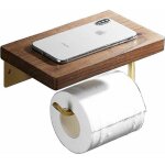Porte - papier toilette, porte - papier toilette avec support mural pour �tag�re en bois (auto - adh�sif ...