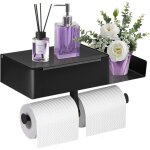 Porte papier toilette, support papier toilette mural sans perçage avec Étagères et boîte à lingettes ... Porte papier toilette, support papier toilette mural sans perçage avec Étagères et boîte à lingettes ...