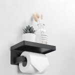 Porte papier toilette, support papier rouleau sans percage derouleur papier wc, distributeur papier avec ...