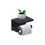 Porte papier toilette, support papier rouleau sans percage derouleur papier wc, distributeur papier avec ...