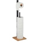 Porte papier toilette sur pied en bambou