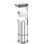 Porte papier toilette sur pied bronze avec tablette suprieure, porte - serviettes en papier pour salle ...