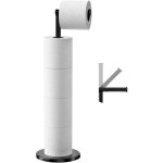 Porte papier toilette sur pied, distributeur de papier toilette en acier inoxydable, support porte - ...