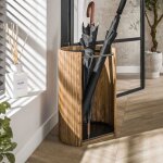 Porte - parapluie 33x33x50 cm en bois de manguier et métal anthracite Porte - parapluie 33x33x50 cm en bois de manguier et métal anthracite
