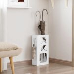 Porte - parapluie avec 4 crochets woltu porte - parapluie avec 2 zones spares, en mtal antirouille, ...