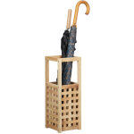 Porte - parapluies en bois support en bois de noyer carr hxlxp: 50 x 18 x 18 cm, nature - relaxdays