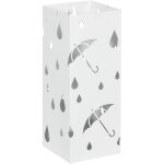 Porte - parapluie design - support  parapluie h. 41 cm - 4 crochets, bac  eau - acier blanc