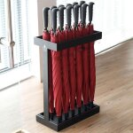 Porte - parapluie en m�tal avec bac de r�cup�ration d'eau de pluie amovible et organiseur d'entr�e, blanc ...