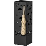 Porte parapluie en m�tal, porteparapluies avec 4 crochets et bac d'�gouttement amovible, motifs d�coratif ...