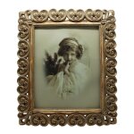 Porte photo soutien vertical / horizontal en r�sine finition or antique l30xpr2xh35 cm