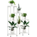 Porte plantes et �tag�re � plantes 7 niveaux int�rieur ext�rieur en acier blanc 65x23x94 5 cm